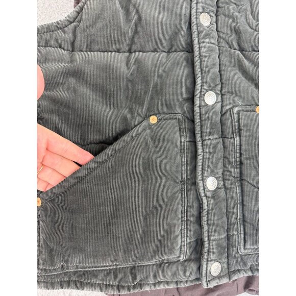 True Religion Mens M Corduroy Puffy Vest W/ Burgundy Yoke NWT Cowboy - Picture 8 of 15